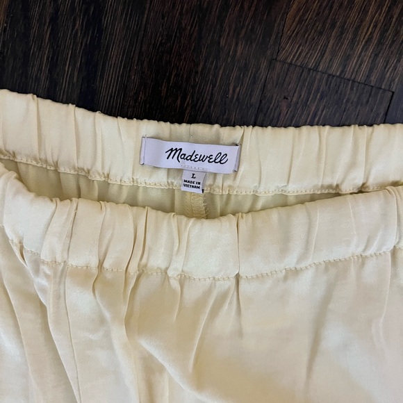 Madewell yellow satin pants NWT size large - Picture 7 of 9